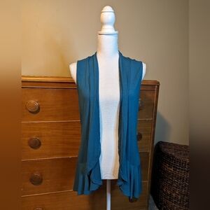 ZEAGOO Ruffled Sleeveless Cardigan Size Large